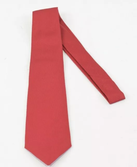Luciano Barbera NWT Neck Tie In Solid Red Textured Basketweave Silk