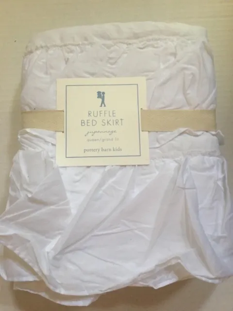 BRAND NEW Pottery Barn Kids WHITE Ruffle Bed Skirt