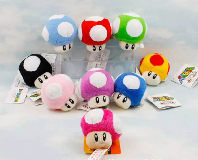 Porte Clef Mario Champignon Toad Nintendo 6 Cm Neuf Peluche Couleur Au Choix