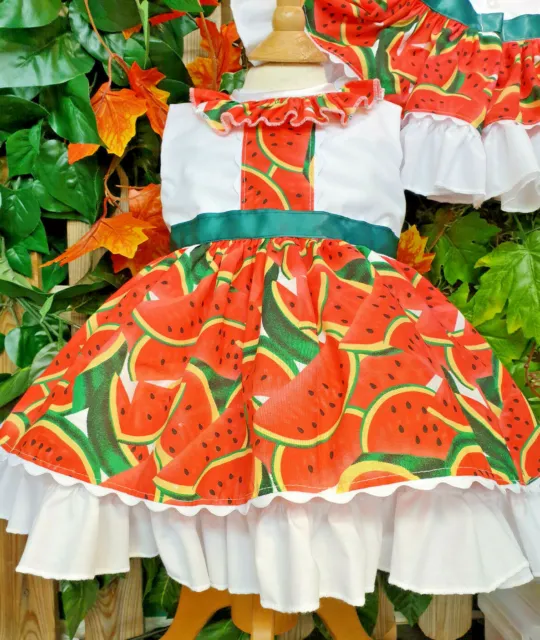 DREAM 0- years baby girls fruit melons summer spanish  LINED DRESS