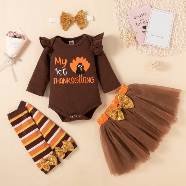 Infant Baby Girl Romper Jumpsuit Tutu Dress+Headband+Leggings Outfit  Costume US