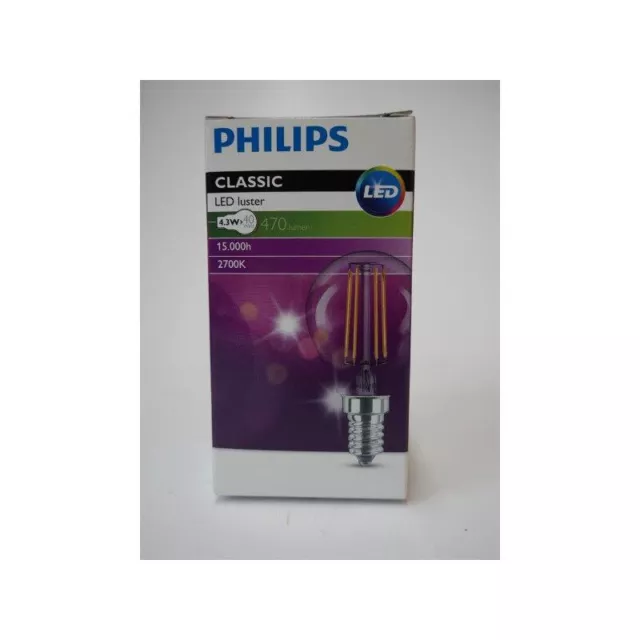 Philips Classic LEDluster E27 P45 3.5W Dorée