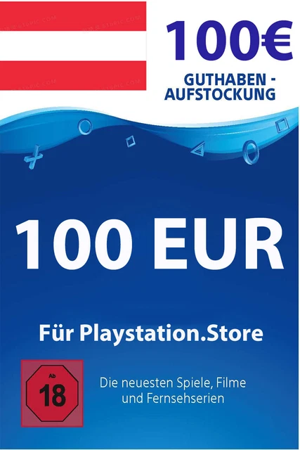 100€ PSN AT Card - 100 Euro Playstation Network Guthaben Digital Code Österreich
