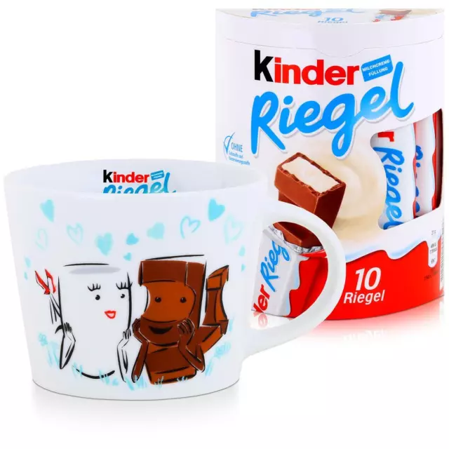 Kinder Riegel Sammel-Tasse Art Edition "Liegen" & 10 Kinder Riegel je 21g