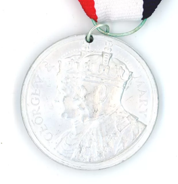 Silver Jubilee King George V 1935 medal medallion white metal antique royal #33