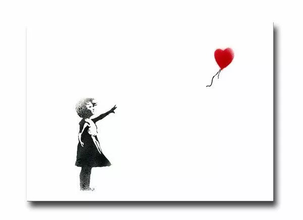 BANKSY GIRL with Balloon CANVAS ART PRINT 16"X 12" Graffiti Art poster