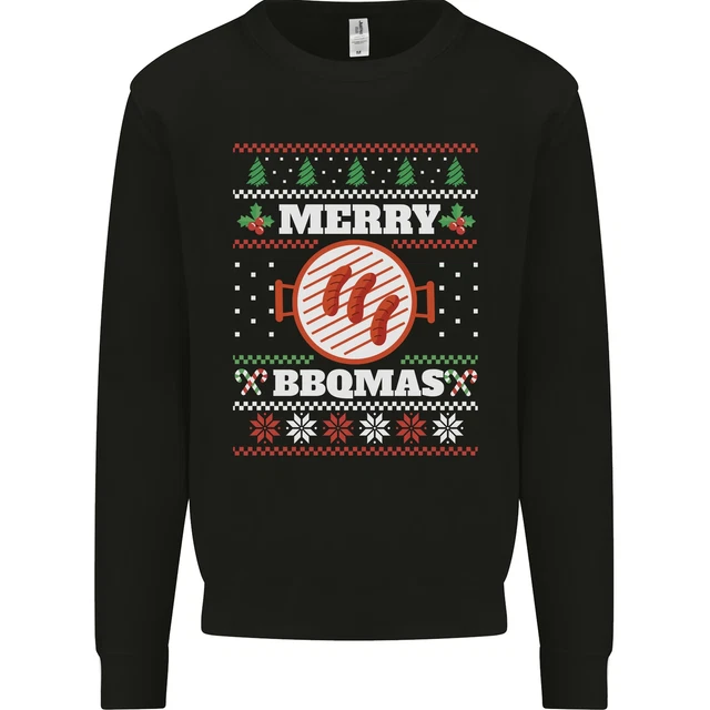 Merry Bbqmas Divertente Natale BBQ Natale Bambini Felpa Maglione
