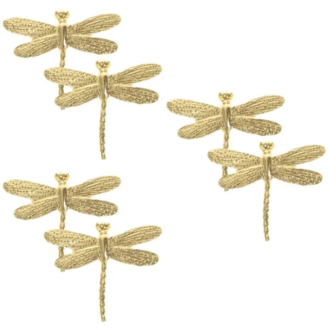 6 Pcs Drawer Handles Brass Dragonfly Ornament Knobs Kitchen Cabinet