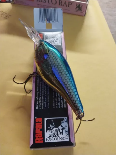 Vtg Rapala Balsa DD Silver Black Shad RR 9 Fishing Lure Tough Color Bass Striper