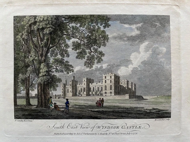 1776 Antique Print; South East View of Windsor Castle, Berkshire after Sandby