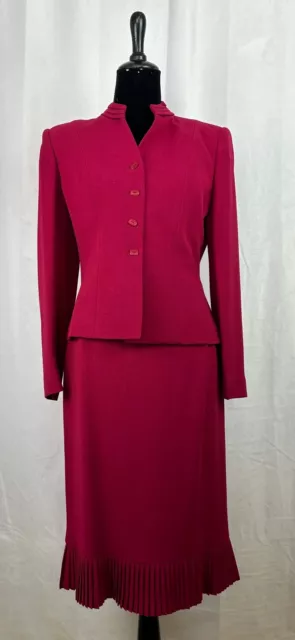 Albert Nipon Womens 2 pc Magenta Suit Size 4