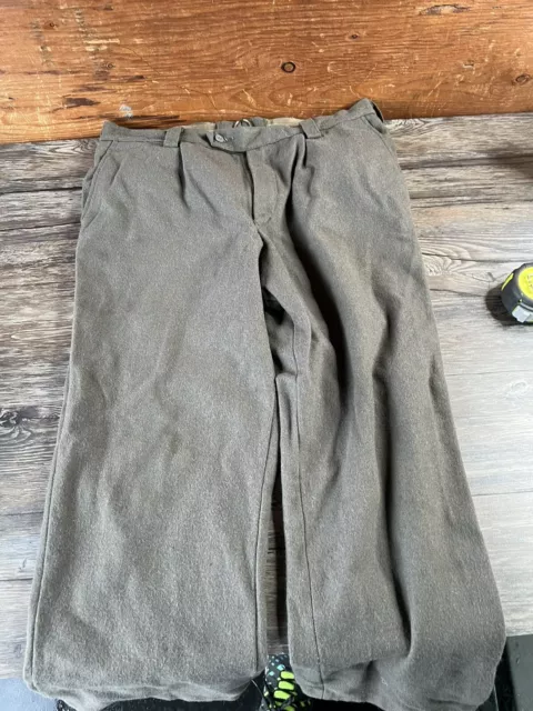 VTG 1960 GERMAN Men's Green Button Fly Heavy WOOL Cargo Military Pants ...