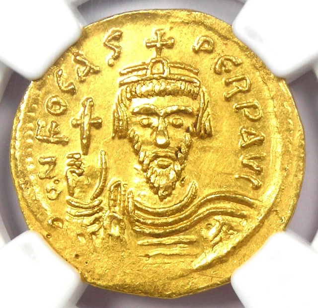Byzantine Phocas AV Solidus Gold Coin 602-610 AD - Certified NGC Choice AU