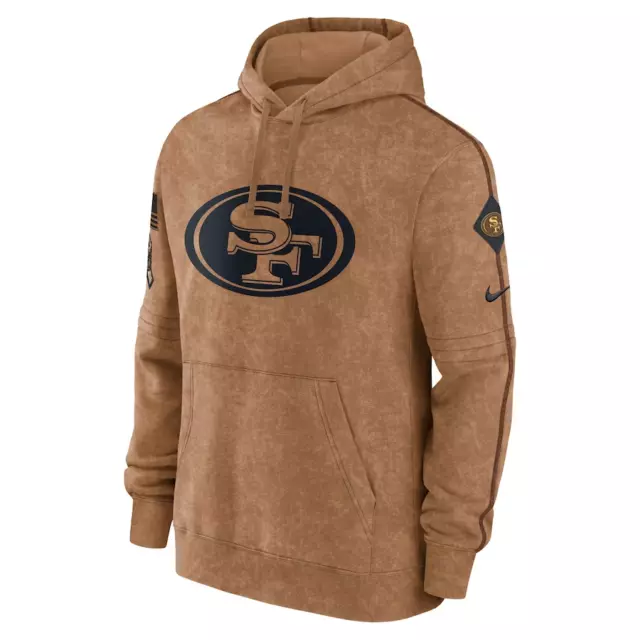 San Francisco 49ers Hoodie Olive Salute to Service Sideline Therma Pullover