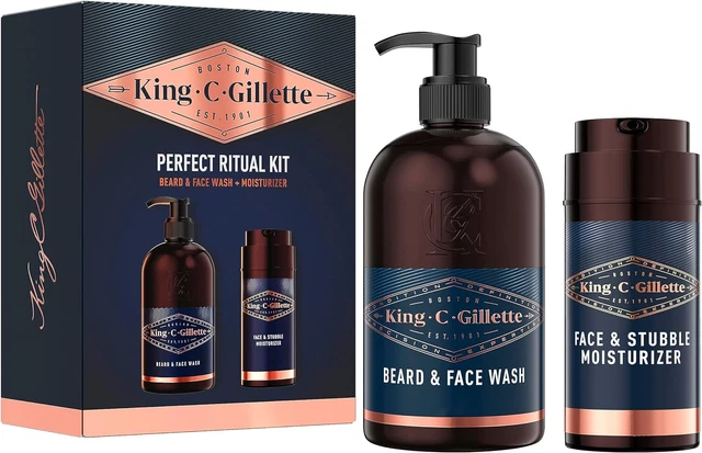Kit CREMA IDRATANTE VISO E BARBA, DETERGENTE VISO UOMO, Ideale per La Cura Della