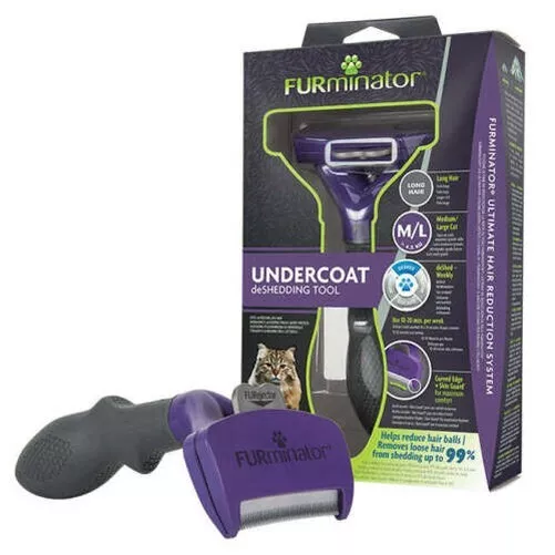 FURminator sous-Poil Deshedding Outil pour Grand Chat Court Long Cheveux