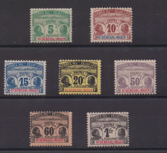 HAUT-SENEGAL SERIE COMPLETE DE 7 TIMBRES TAXES NEUF* N° 1 à 7 Cote: 150€