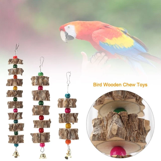 Relieve Boredom Bird Wooden Chew Toys  Pet Supplies