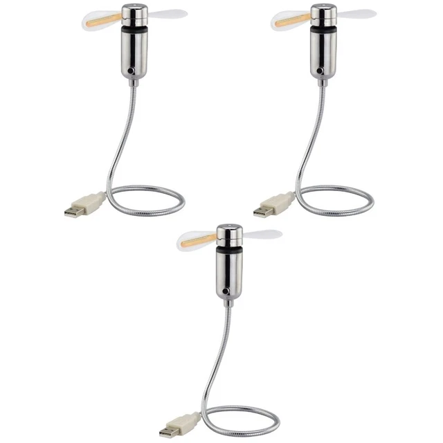 3x ventole alimentate USB Pro PC portatile ventilatore da tavolo flessibile