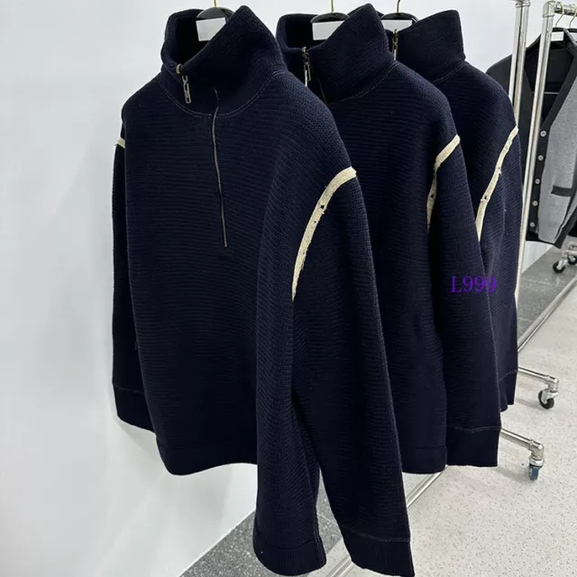 Thom Browne Women and Mens Autumn/Winter New Loose Half Zip Sweater Knit 2