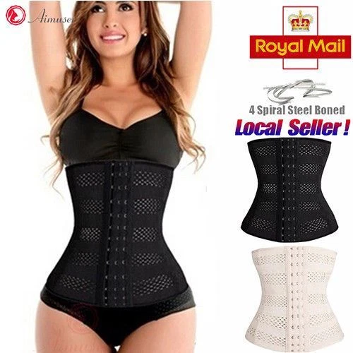 UK Long Torso Waist Trainer Corset Cincher Body Shaper Belt for Women Workout