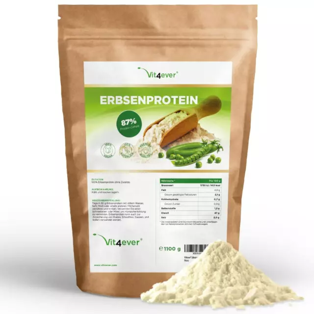 ERBSENPROTEIN 3,3kg / 3300g - 87% Proteingehalt - Vegan Protein-isolat Erbsen