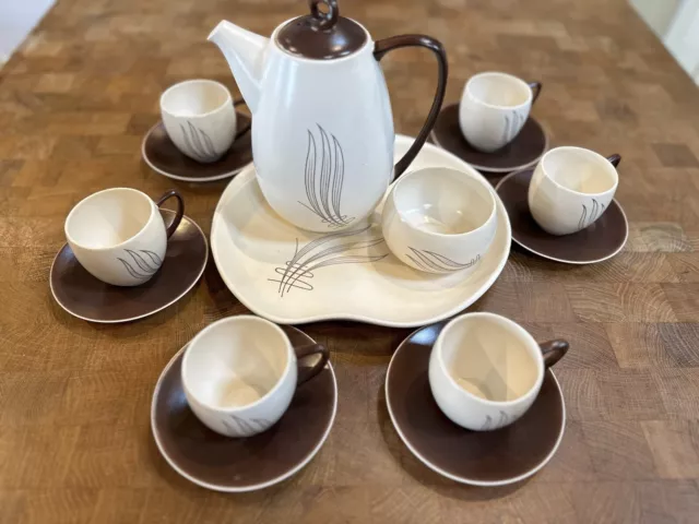 Vintage 1950's Carlton Ware Windswept Pattern Australian Design Coffee Pot Set