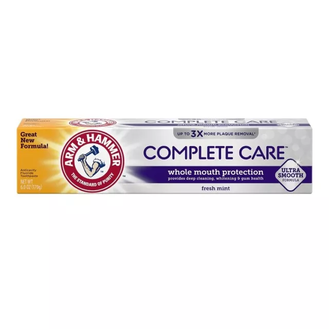 Arm & Hammer Fluoride Toothpaste Anticavity Complete Care Fresh Mint 6oz 3 Pack