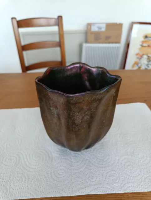 Kasper Mobach Vase Irisé Céramique Ancien Signé Superbe 😍😍 2