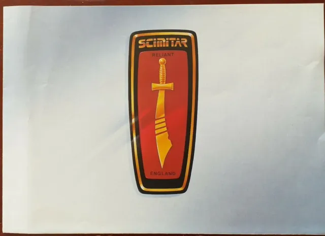 Reliant Scimitar SS1 Launch foldout poster sales UK marketing Brochure 1984/85