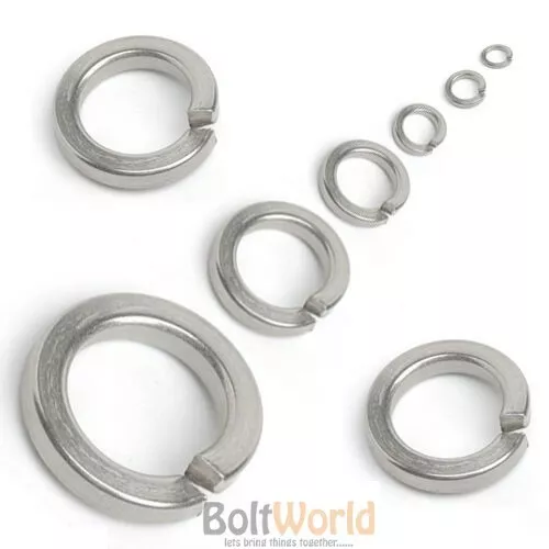 A2 Stainless Steel Imperial Spring Lock Washers Unc, Unf, Bsf, Bsw, Bscy