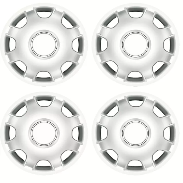 4 x 15" Silver Extra Deep Dish Commercial Wheel Trims Hub Caps for Vans