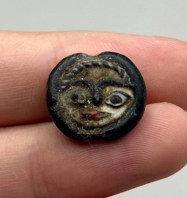 Wonderful Old Ancient Antique Romans Mosaic Glass face Bead
