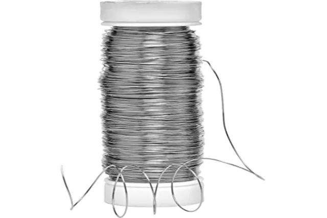 Rayher 2402500 silver wire with copper core, 0.30 mm diameter, plastic spool, 10