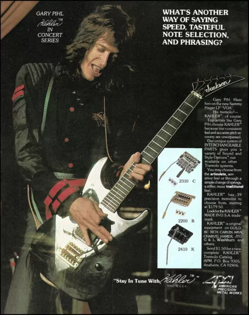 Gary Pihl (Boston, Sammy Hagar Band) 1984 Kahler Tremolo on Jackson guitar ad