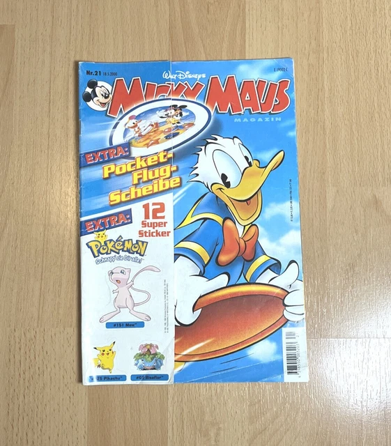 Micky Maus Heft mit Pokemon Stickern - 2000 Vintage Nintendo Gamefreak Rare