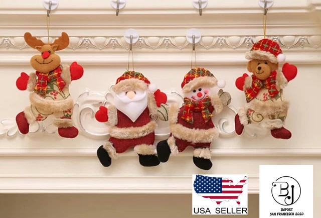4 PCS Christmas tree decoration Hanging Ornament Santa Claus Snowman Xmas Gift