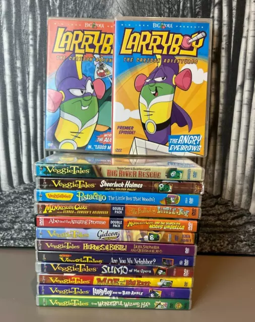 VeggieTales Children's DVD TV Show Bundle Christian Media x12 +LarryBoy x2 Reg 0
