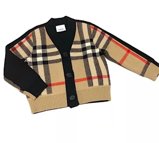 beautiful  BURBERRY kids baby cashmere check Dianne cardigan 4Y 104.