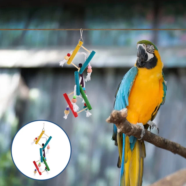 Oiseau balançoire jouet coton corde cage à oiseaux échelle balançoire jouet susp