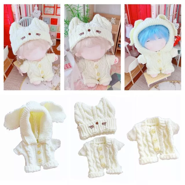 Sweater Rabbit Cat 20cm Doll Clothes Cartoon Animal Jumpsuits Knitting Bodysuit