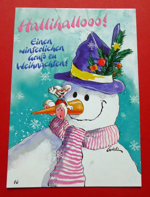 Diddl Weihnachts-Postkarte - Mond - ##  Nr. 73b  ## - Top-Zustand