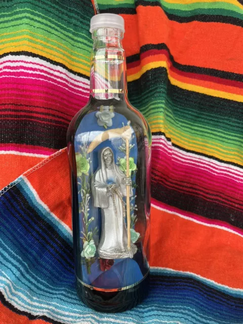 Santa Muerte  Estatua En Botella 11.5 Bendecida / Holy Death Statue on