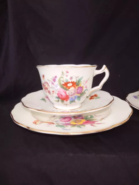 Crescent China - George Jones - Junetime - Two - Bone China Tea Trios- 1930s 2