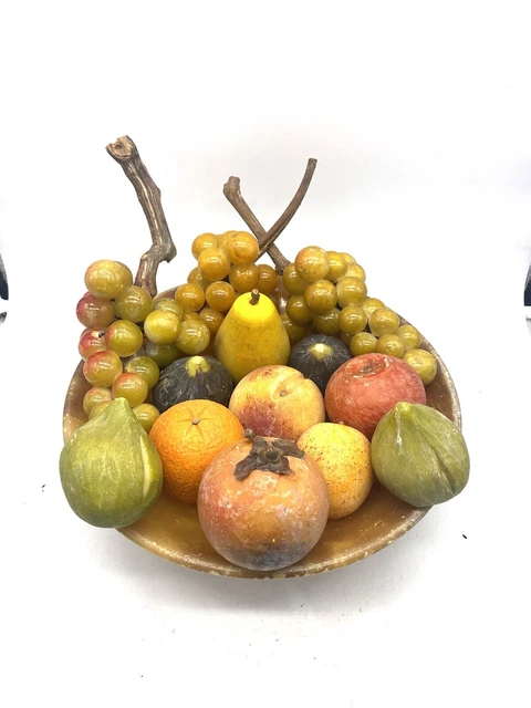 Frutta in marmo di Carrara 14 pezzi (3 grappoli d'uva)