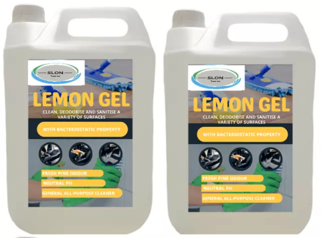 Lemon Floor Gel 2 x 5 Litre Strong Premium Heavy Duty Industrial Cleaner 10L