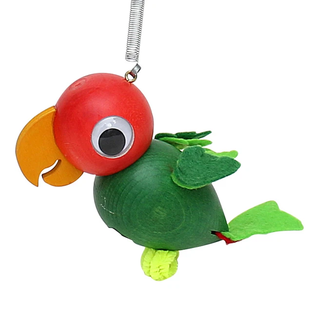 Legno Figura Decorativa Pappagallo da Appendere 10 CM Con Oscillante Dream 70303