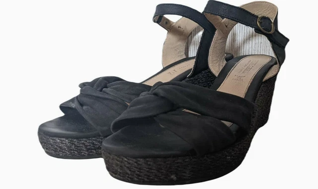 💕  Pare Gabia  Pointure 37 💕 espadrilles chaussures ouvertes noires escarpins