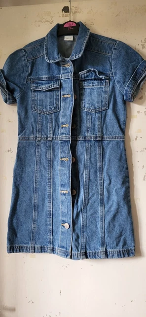 Next Girls Aged 7 Years Blue Denim Dress Organic Cotton