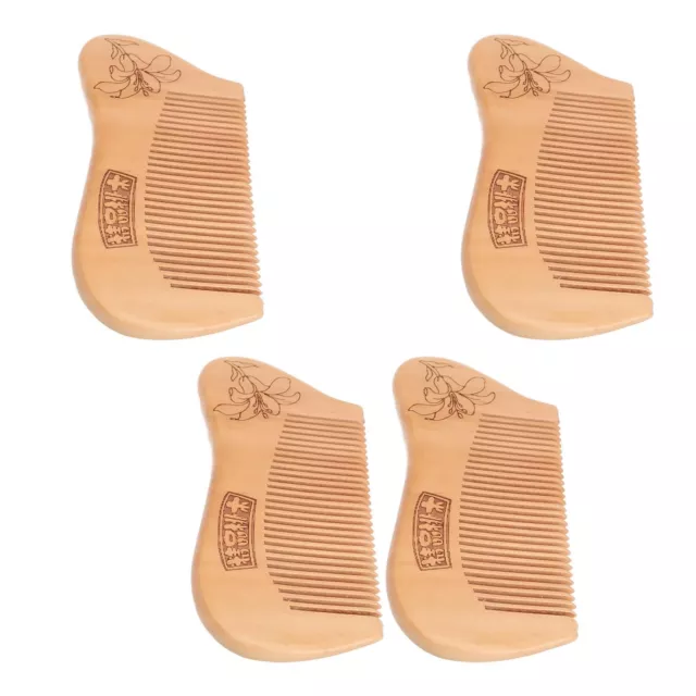 4pcs Wooden Hair Comb Multipurpose Prevents Static Fine Teeth Massage IDS